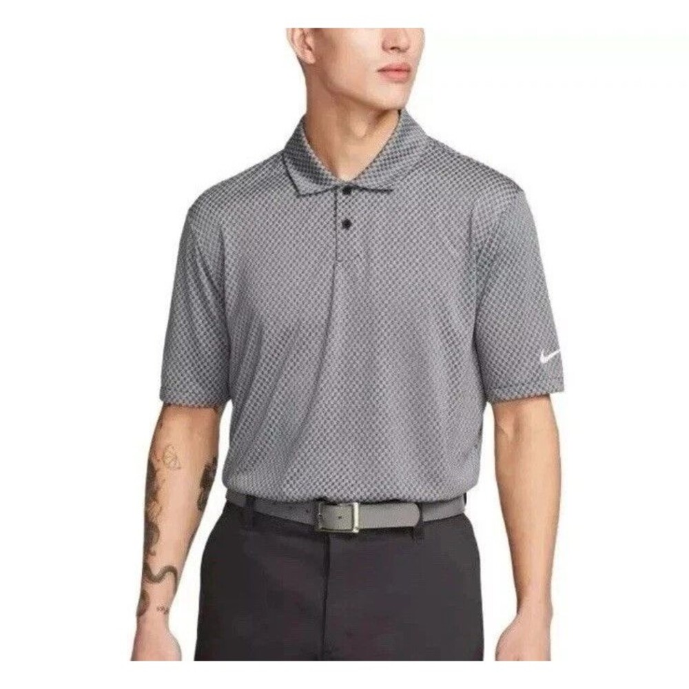 Nike Dri-FIT Tour Jacquard Photo Golf Polo Gray FD5744-010 Men's XL NEW